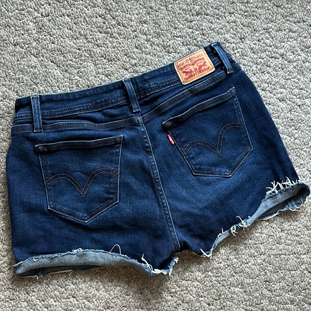 Levi’s 529 Curvy Bootcut Dark Wash Denim Shorts